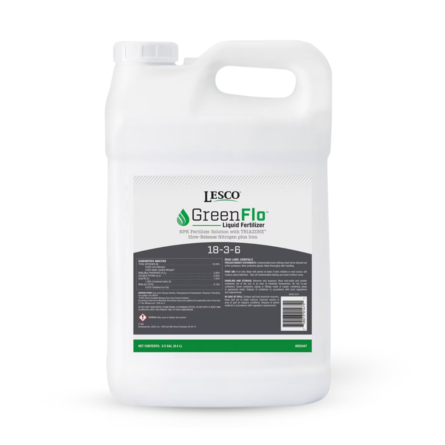 lesco greenflo fertilizer 18-3-6 bottle