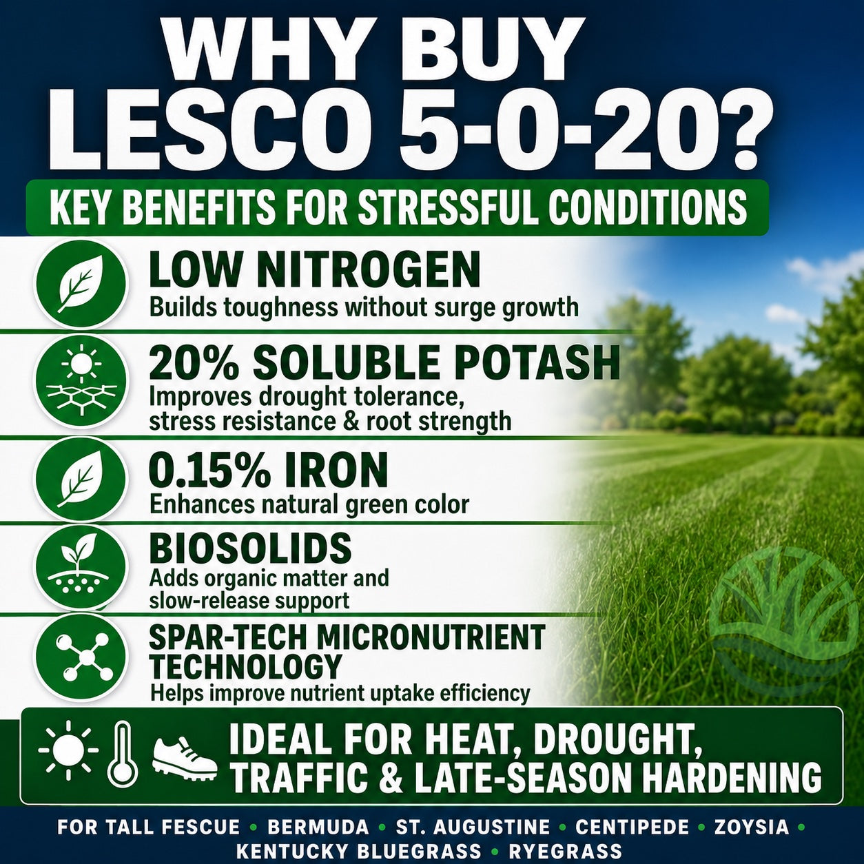 lesco fertilizer plus herbicide 20-0-20 LESCO 5-0-20 Lawn Fertilizer