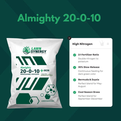 Almighty 20-0-10 Lawn Fertilizer High nitrogen lawn fertilizer