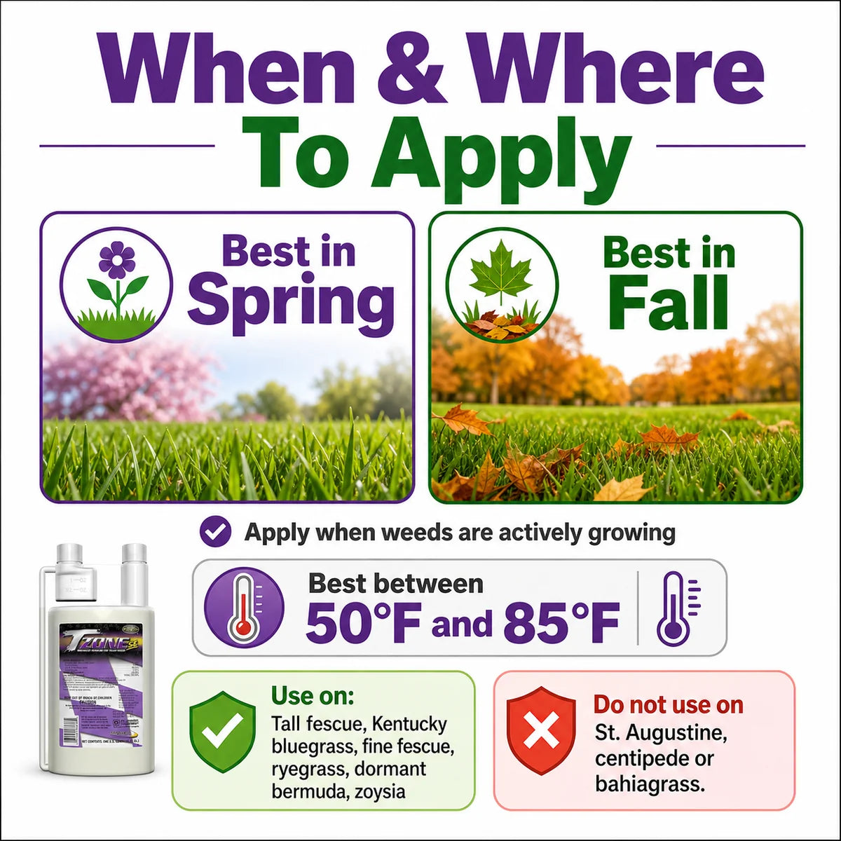 when to apply tzone weed killer