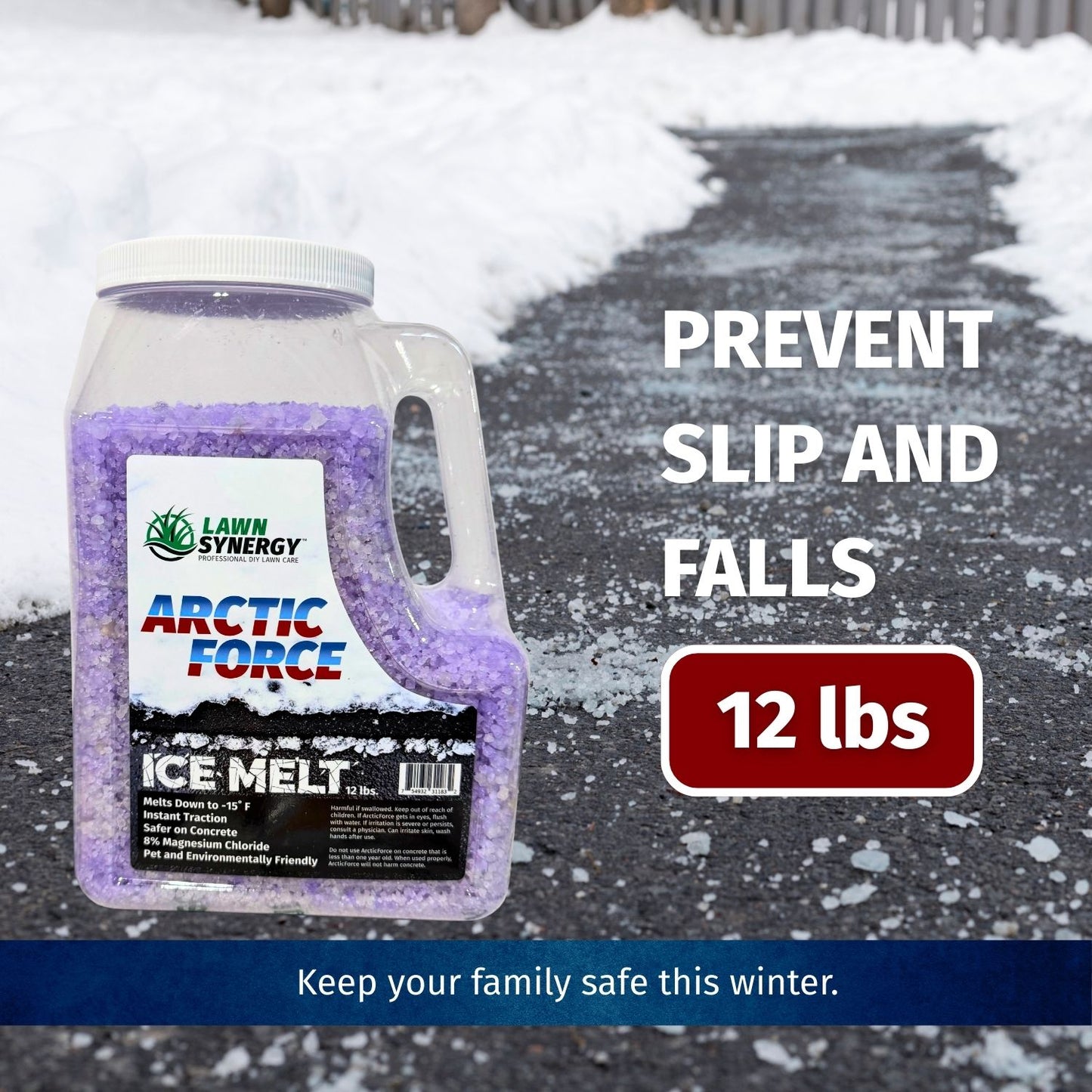 12 lb ice melt jug purple