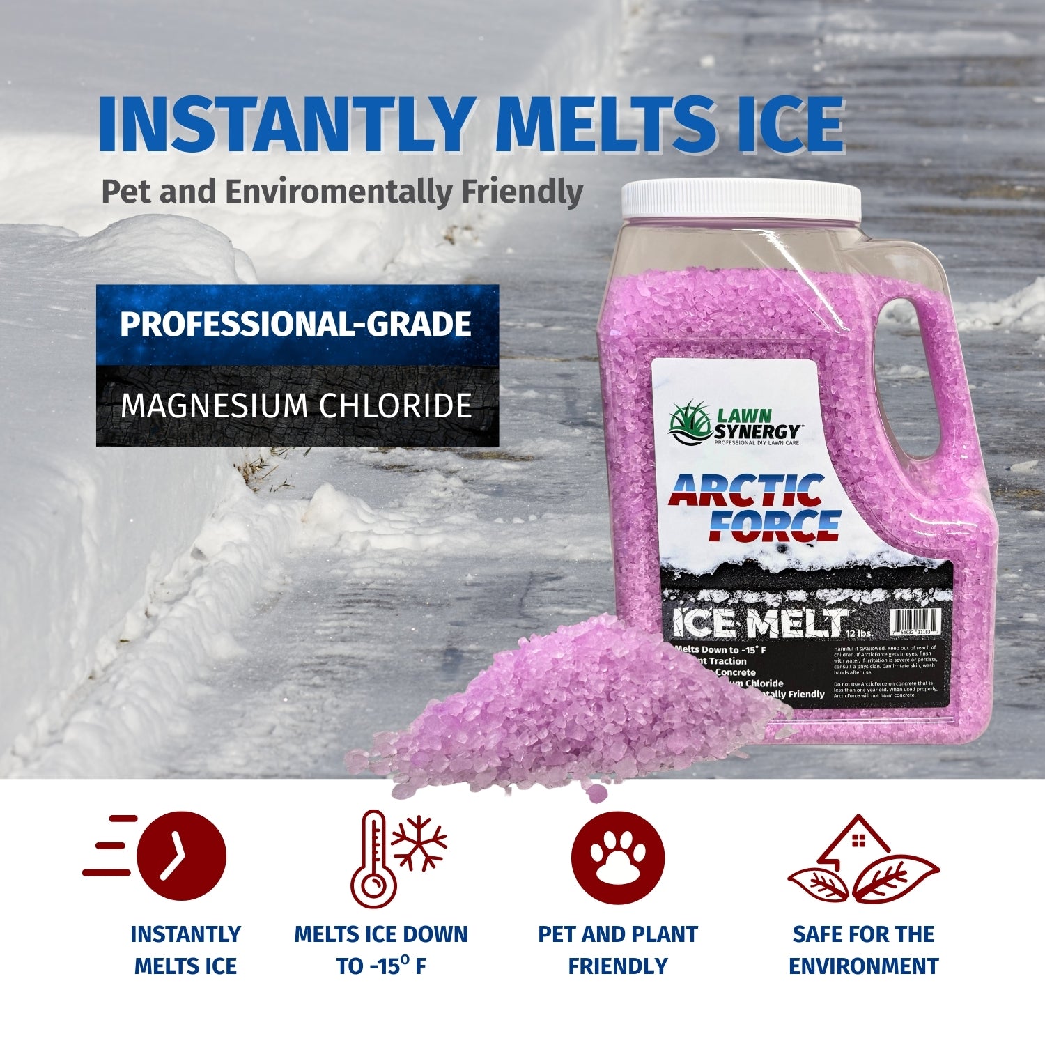 12 lb ice melt jug purple