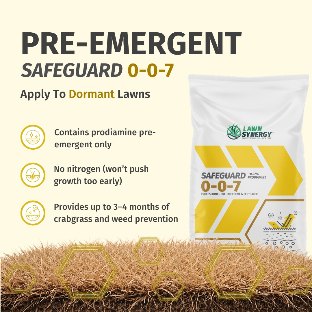 pre emergent herbicide for lawn Safeguard 0-0-7 Pre-emergent Fertilizer