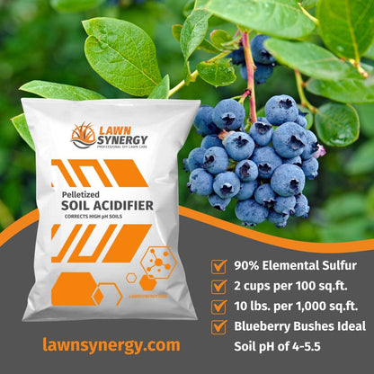 Soil acidifier for blueberry bushes