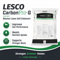 LESCO CarbonPro-G biochar lawn soil enhancer packaging with product details on a white background