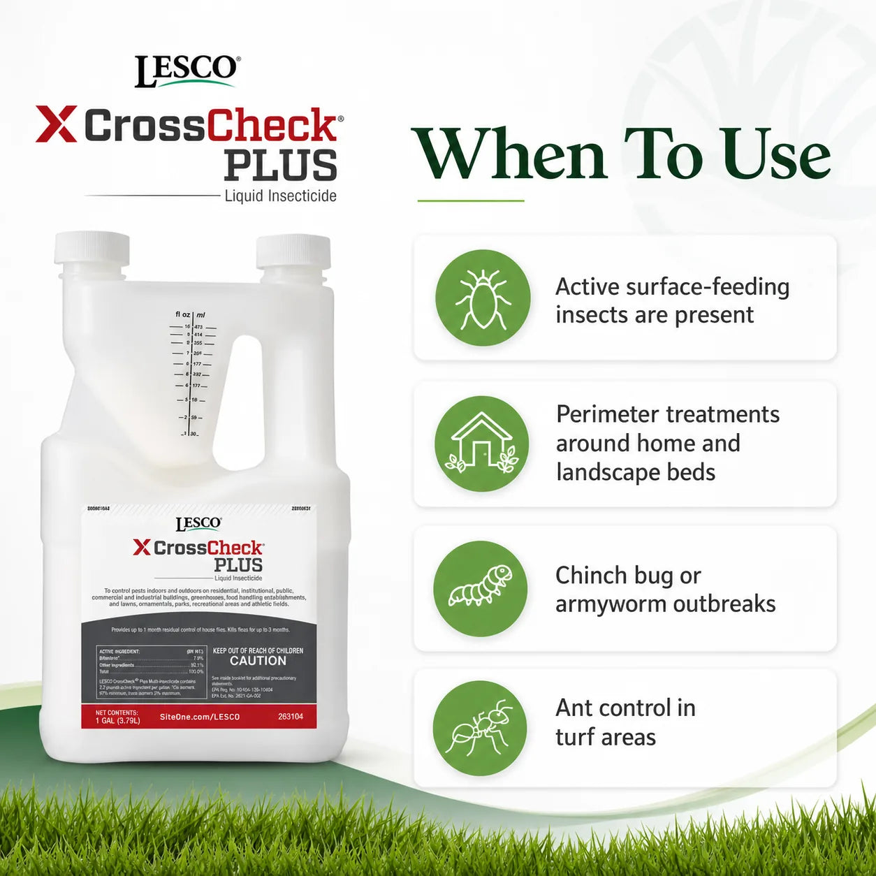LESCO Crosscheck Plus Insecticide - Liquid Lawn Pest Control