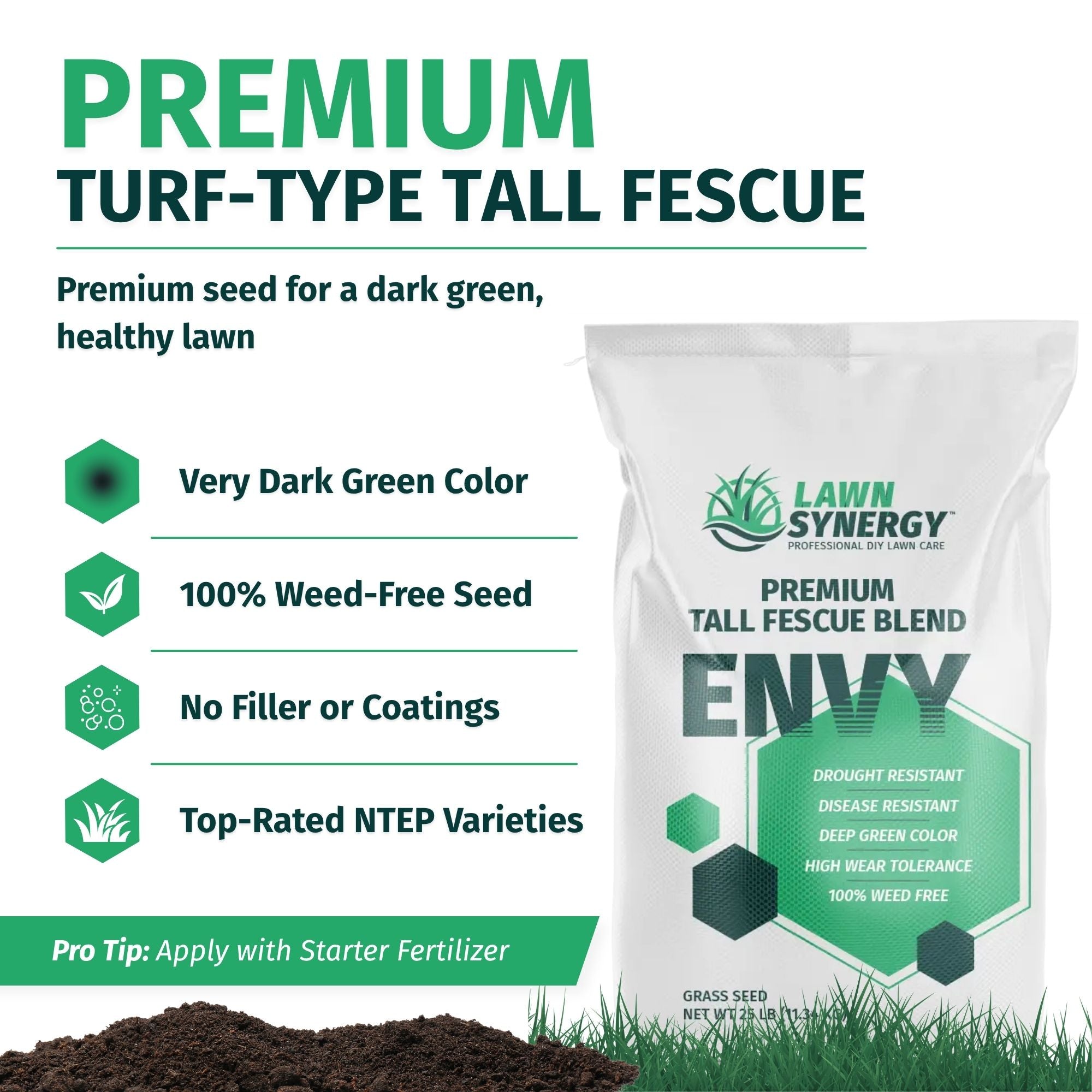 Envy Premium Tall Fescue Grass Seed - Turf-Type Fescue