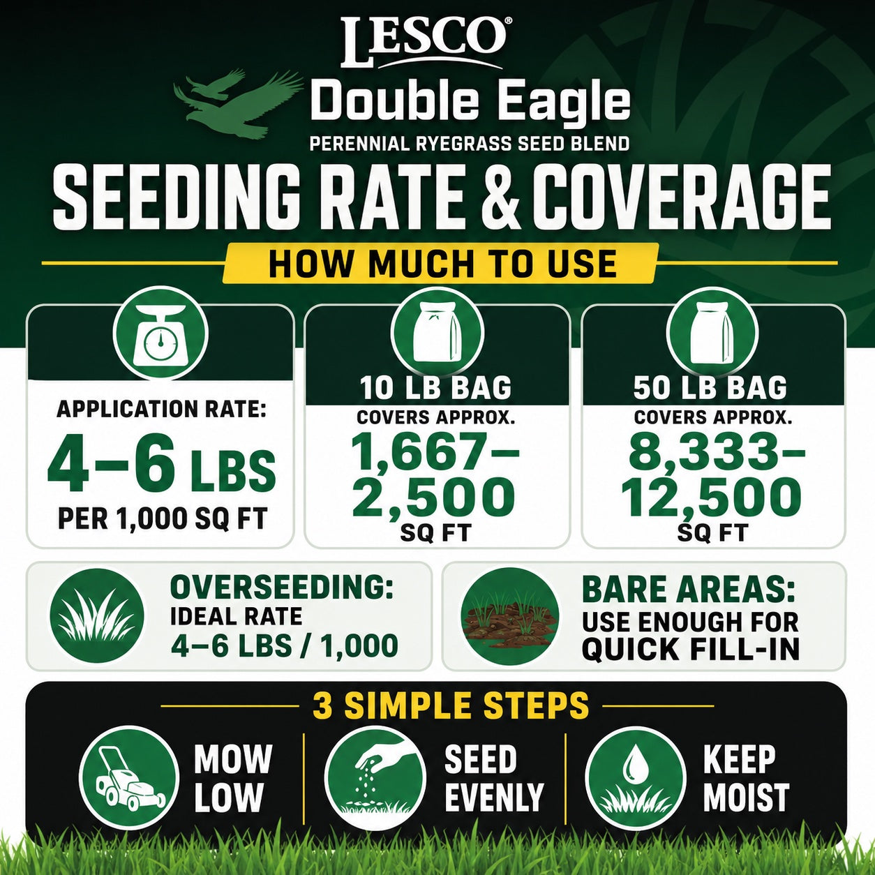 Lesco Double Eagle Perennial Ryegrass Blend