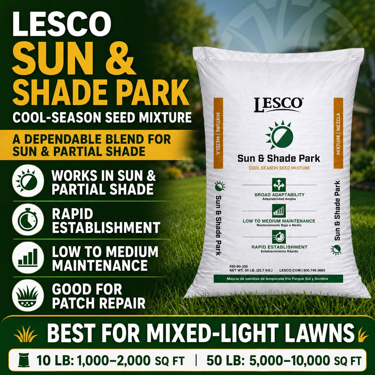 Lesco Sun & Shade Park Grass Seed