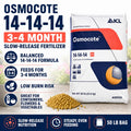 Osmocote fertilizer package with product details on a white background