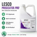 LESCO Prosecutor Pro herbicide container with product features on a white background