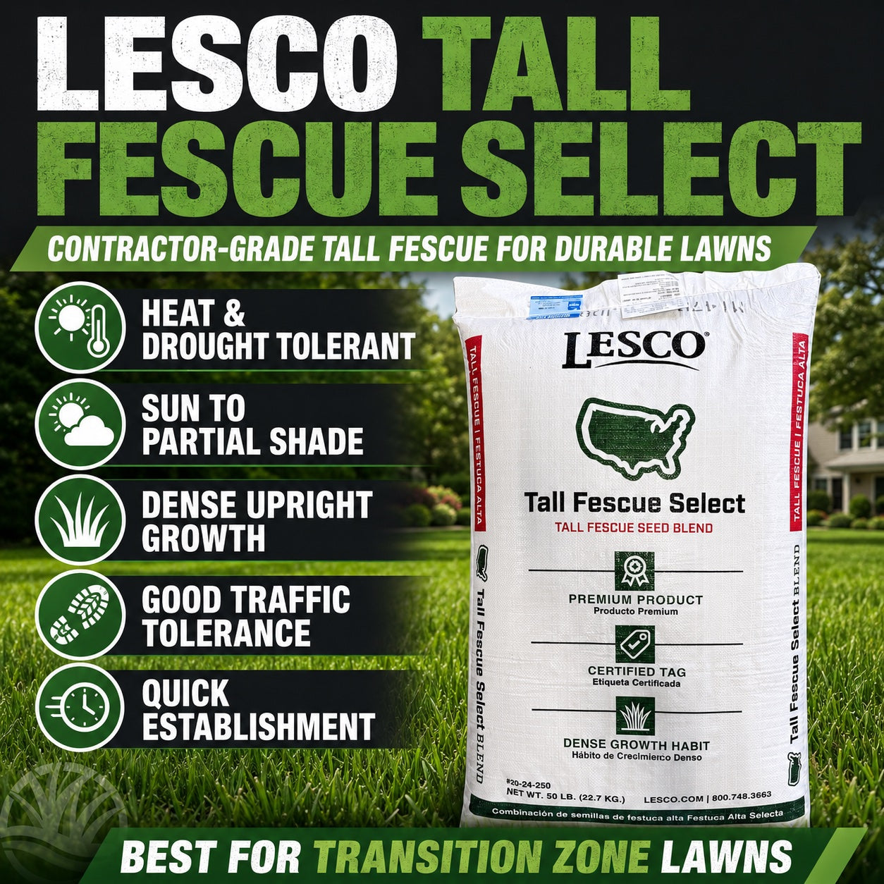 Lesco Tall Fescue Select Blend Grass Seed