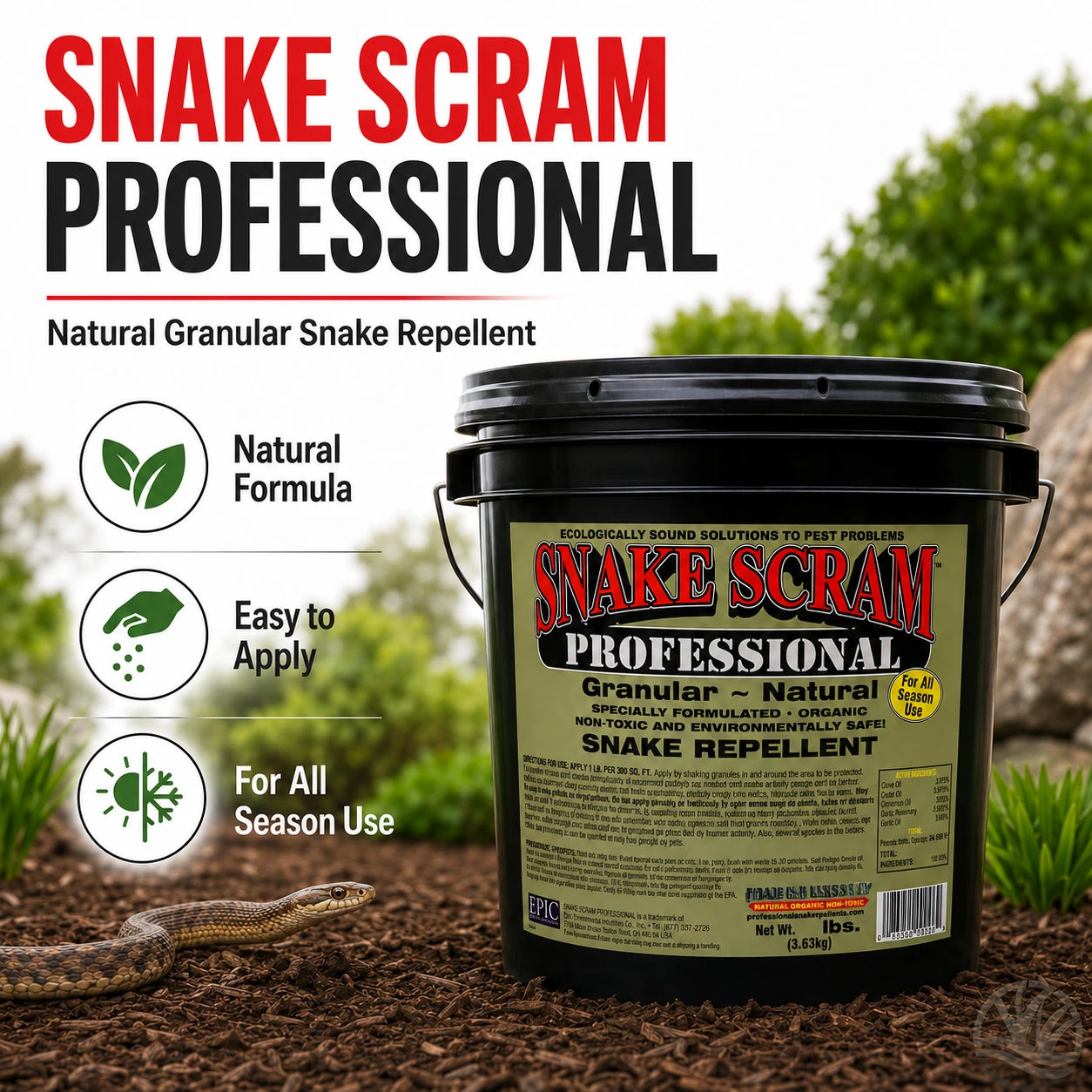 Snake Scram Professional Snake Repellent (Granular Barrier Treatment)