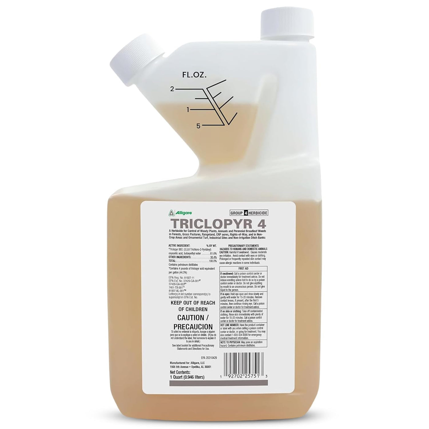 Triclopyr 4 herbicide quart bottle